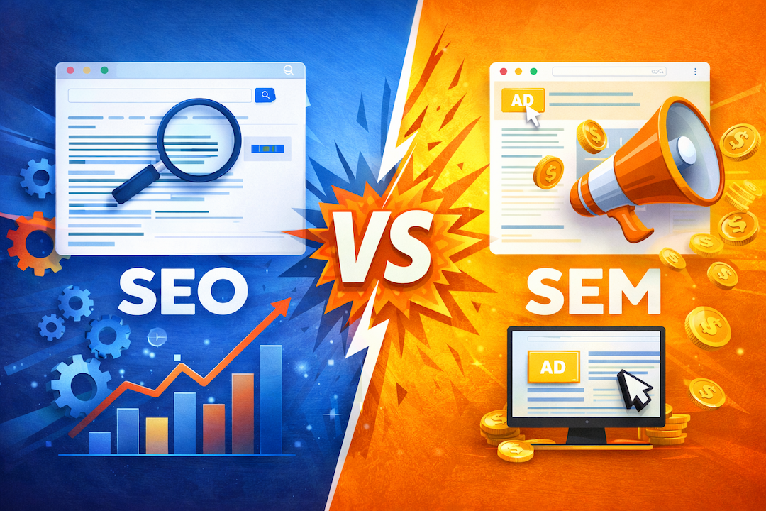 SEO y SEM: diferencias, beneficios y cuál elegir